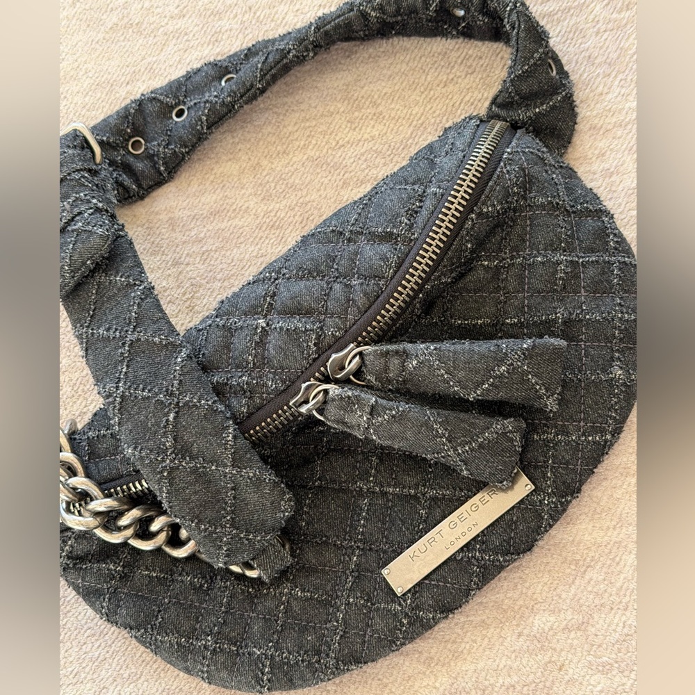 Kurt Geiger London Black Quilted Brixton Belt Bag or crossbody - Picture 11 of 12